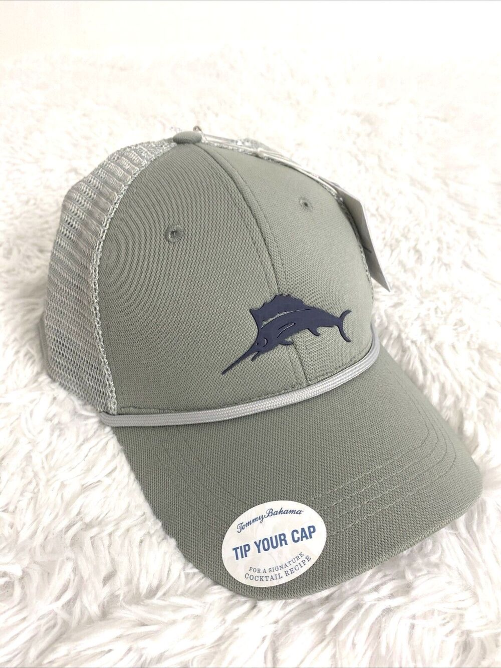 Tommy Bahama Hat Gray Mesh Island Life Cap Baja Margarita One Size Roped